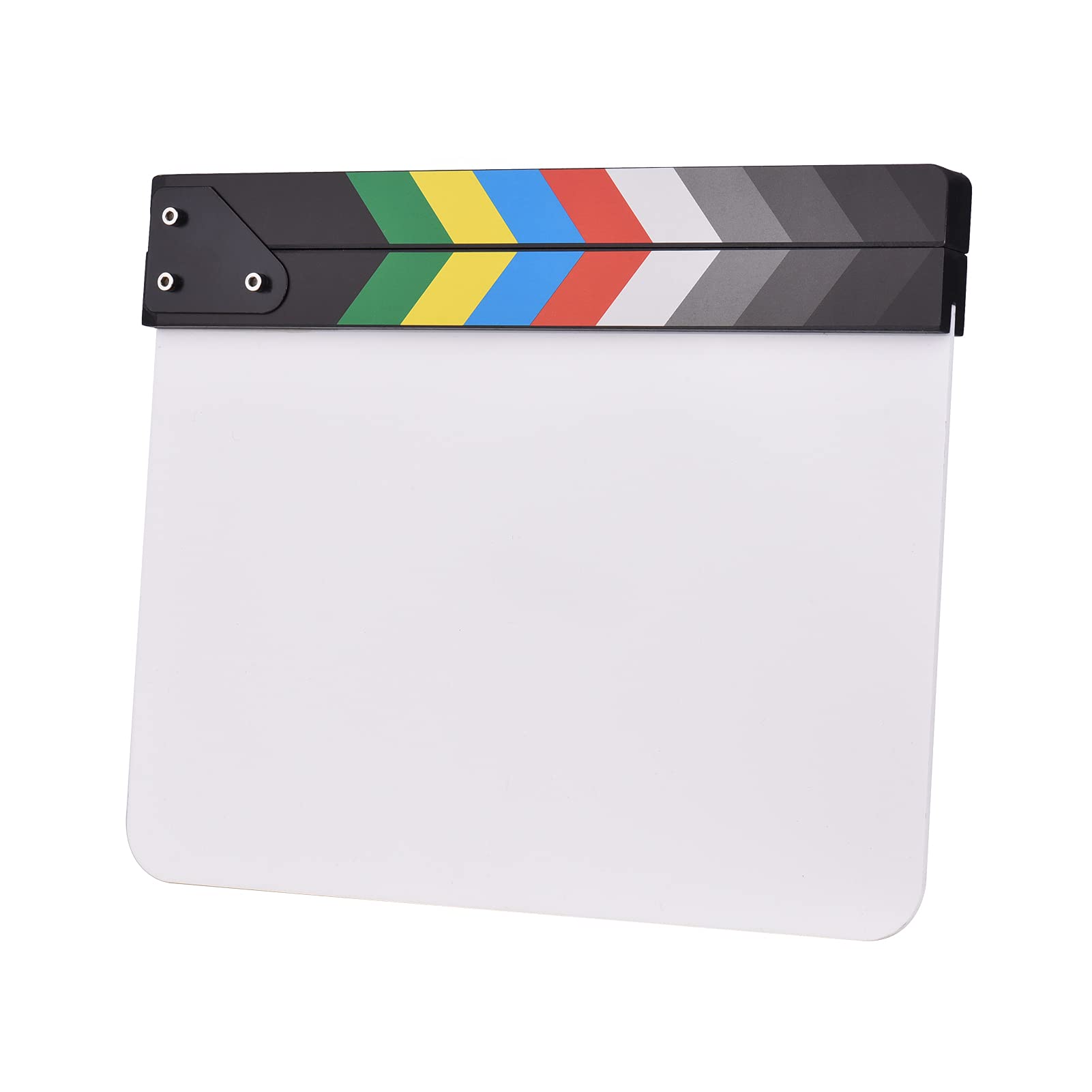 Namolit 30 * 24cm / 12 * 9in Film Acrylique Clins Directeurs de Cinéma Clapper Board Slate Cut Action Scene Blank Clap Board Effaçable à Sec avec des bâtons Multicolores