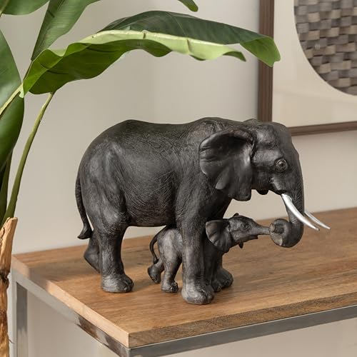 Figura decorativa Elefante de polystone gris 20 x 7 x 13 in miniatura 3