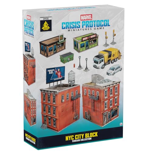 Asmodee, Marvel: Crisis Protocol – NYC City Block, Terrain Collection, Atomic Mass Games, Tabletop, 2 Jugadores, Desde la Edad 14+, 90-120 Minutos, inglés, francés y español