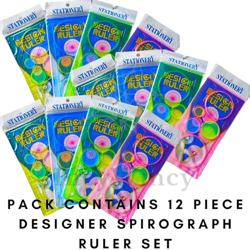 Image of Scale For Kids Birthday Return Gift (Set Of 12), Kids Return Gift, Design Ruler For Boys And Girls, Spirograph, Art Craft, Stationery (Pack Of 12), Multicolor
