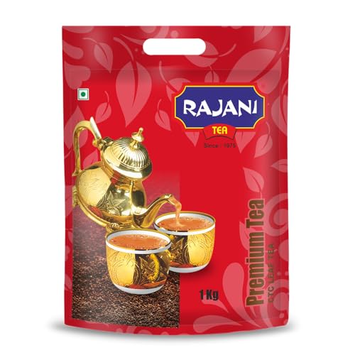 Image of RAJANI Premium Leaf Tea Powder (1Kg), Pure Assam CTC Process Kadak Chai Patti | Rich Flavoured Premium Black Tea Powder with Strong & Refreshing Aroma
