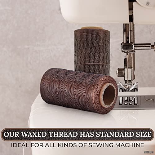 Dow ILJILU 284yrd deep Brown Leather Sewing Waxed Thread 150D 1mm Leather Hand Stitching 125g