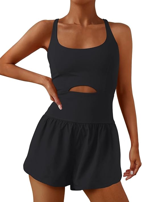 ReachMe Womens Running Onesie Workout Rompers Athletic Romper One Piece Outfits Exercise Jumpsuits Gym Yoga Cl