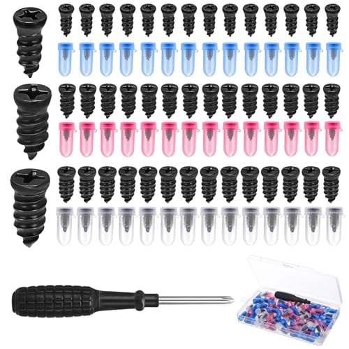 Xialvyu 85-teiliges Reifenreparaturset Auto, Vakuum Reifen Reparatur Nagel Set mit 28 Großen 28 Mittel 28 Kleinen Schrauben Schraubendreher für Pkw Auto Motorrad (Box)