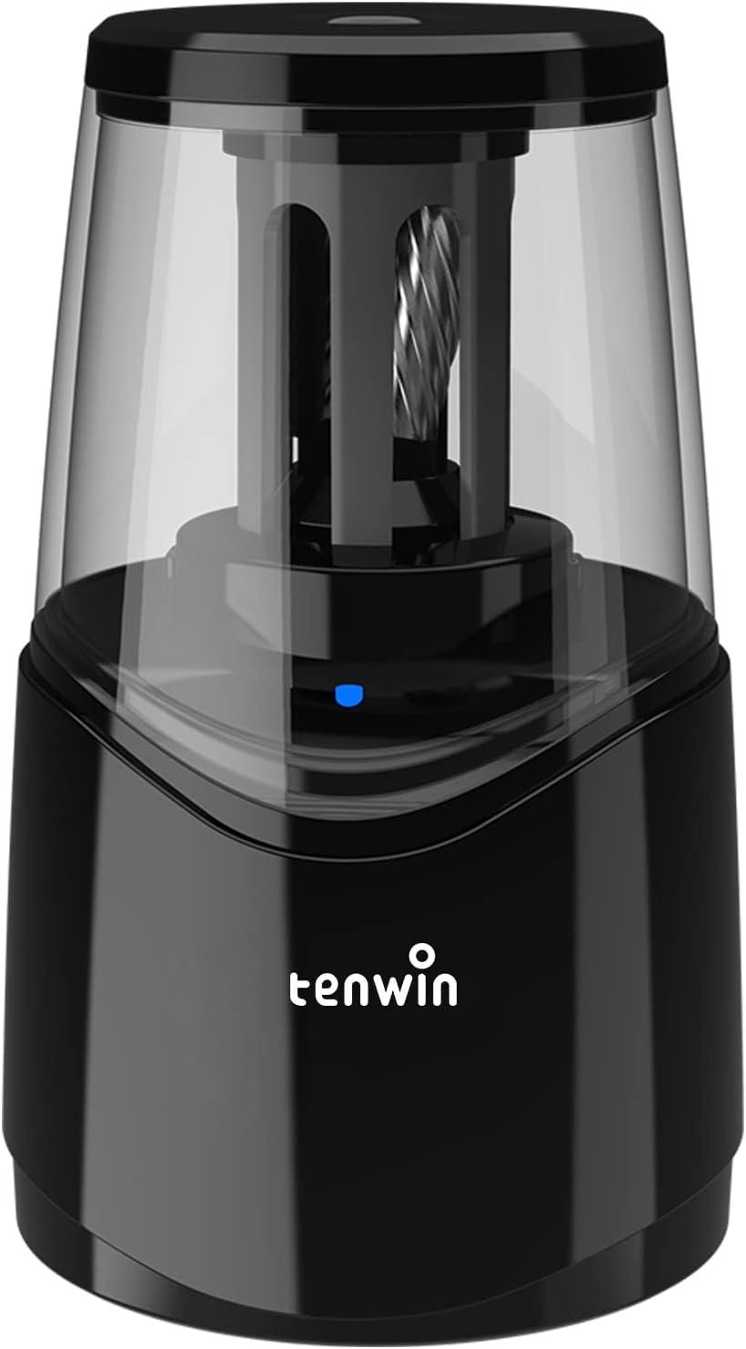 tenwin Rechargeable Electric Pencil Sharpener with Durable