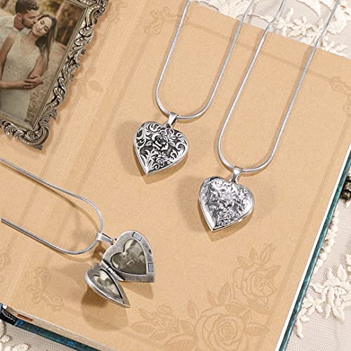 Fanery Sue Personalized Vintage Locket Necklace that Holds Pictures, Customized Picture Lockets Personalized Heart Locket Photo Memorial Jewelry Mothers Day Gifts for Women3