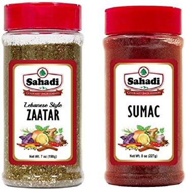 Ground Sumac 8 oz with Lebanon Za'atar Seasoning 7 oz - Mediterranean Flavors and Spices Bundle
