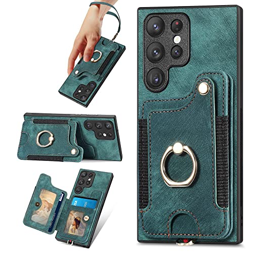 Étui magnétique Galaxy S20 antichoc avec fente carte et anneau de maintien rotatif