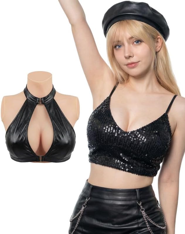 Minaky Silicone Breastplate Fake Boobs Drag Queen Realistic Breast Forms B-Z Cup for Shemale Crossdresser Cosplay