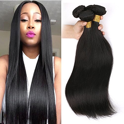 3 Pacchi del Tessuto Brasiliano dei Capelli Lisci