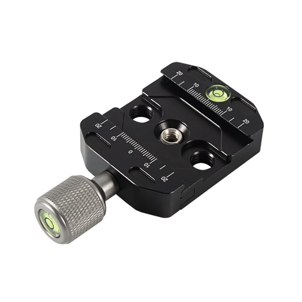 50mm Piastra Sgancio Rapido, Arca Swiss Clamp con Vite da 1/4-3/8 Adattatore, Piastra di sgancio rapido in metallo Morsetto QR per testa a sfera del treppiede