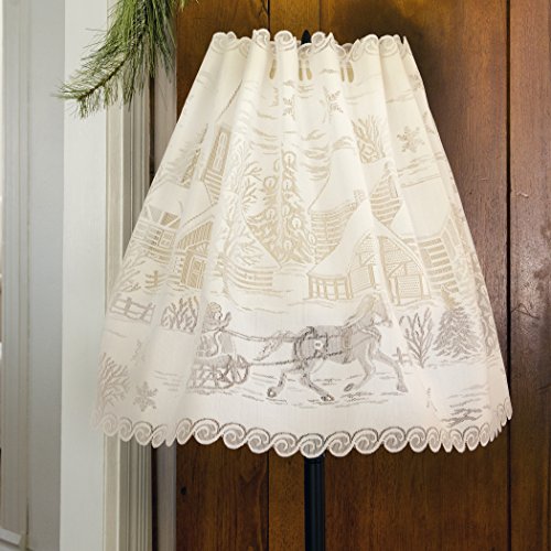 Heritage Lace White Sleigh Ride 60" X 20" 4-Way Mantle Scarf #TOP3