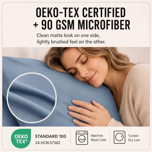 Image of CozyLux 6-Piece Queen Sheet Set, Fits 18-21 Inch Mattresses, Oeko-TEX