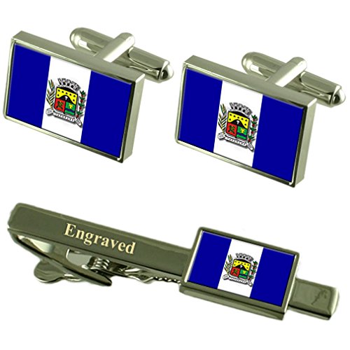 Itaperuna City Rio de Janeiro State Flag Manchetknopen Gegraveerde Tie Clip Set
