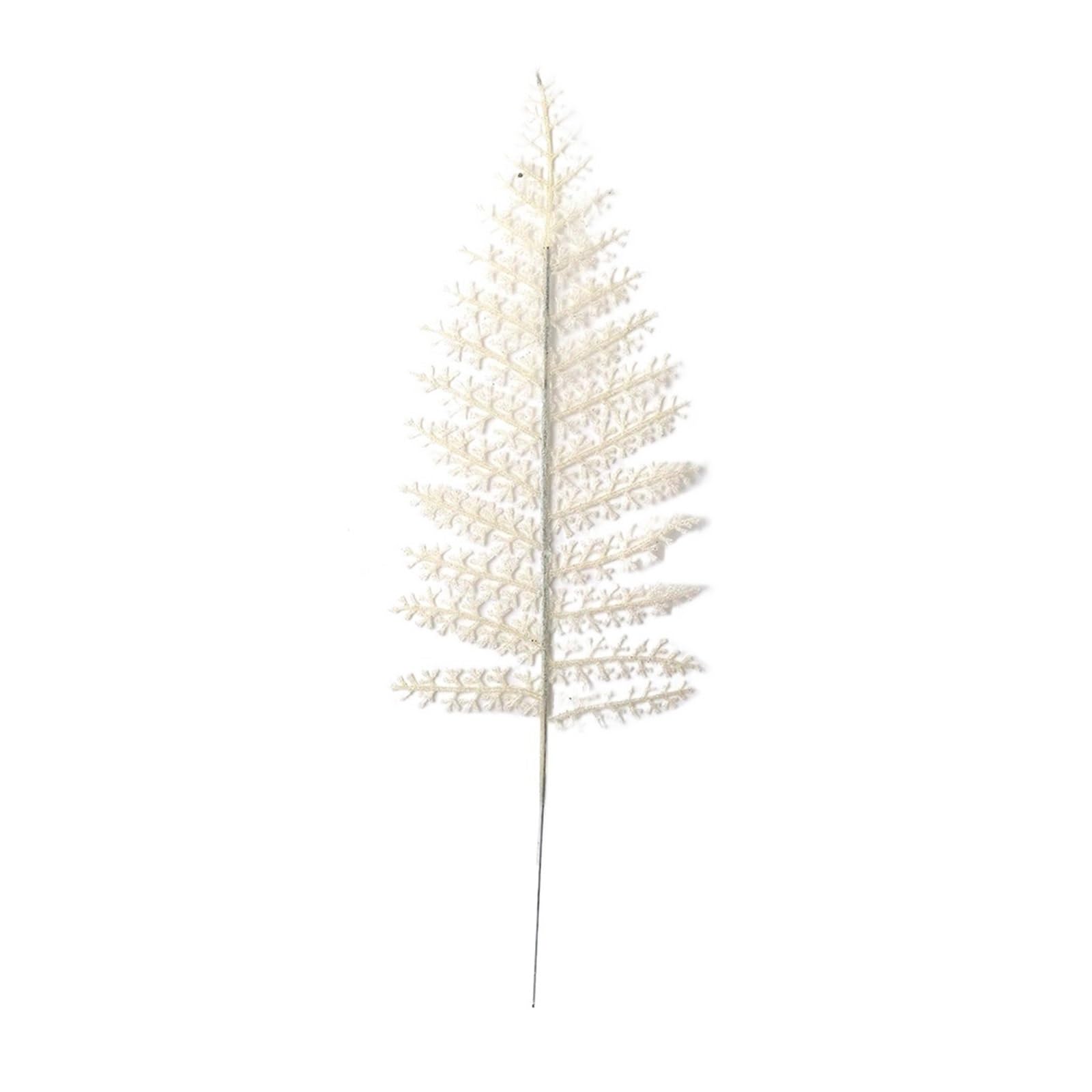 Casetlong 4Pcs Artificial Leaves Bouquet Fake Plant Tree Decoration For Xmas Garland Ornament Home Decor Accessories(White)
