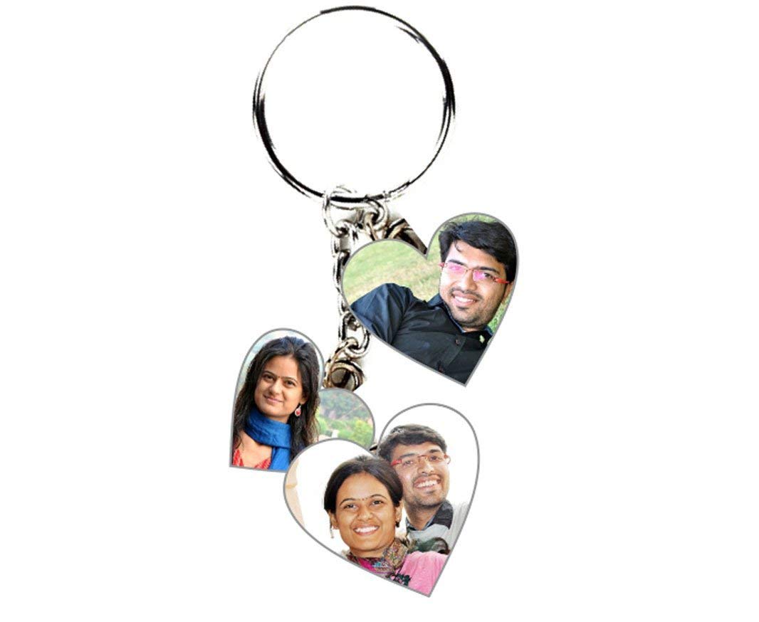 Myprinfy Personalized 3 Round Key Chain with 6 Photos