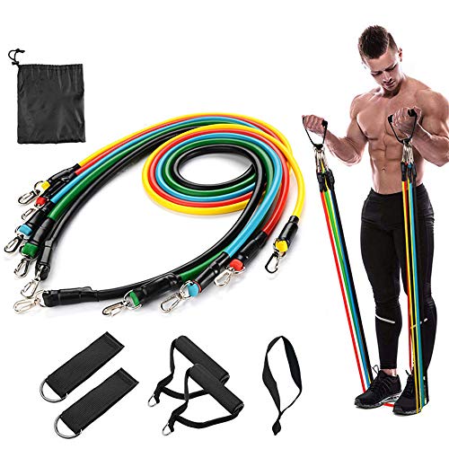 Resistance Bands Set -11Piece Exercise Bands - Portable Home Gym Accessories - Familyworkout Gym Yog Resistance Bands Set -11Piece Exercise Bands - Portable Home Gym Accessories - Familyworkout Gym Yog