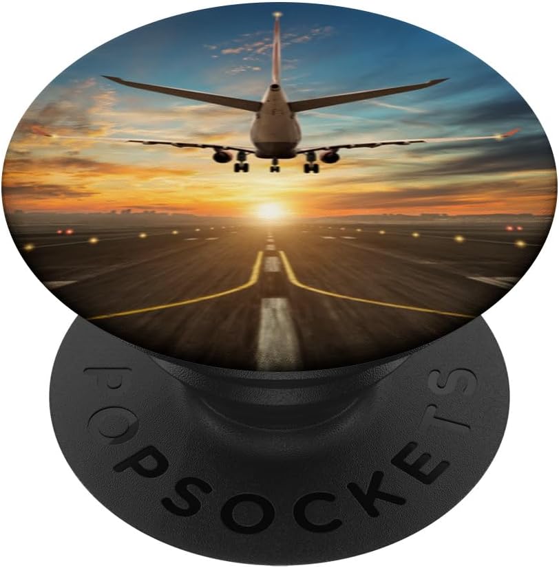 Plane Airplane Landing Pilot Flying Aircraft PopSockets Adhesive PopGrip