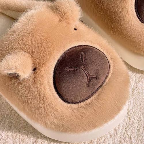 Cute Capybara Cotton Slippers Fluffy Comfortable Warm Winter Slippers for Women House Slip On Shoes Non Slip Slippers Animals Christmas Gift3