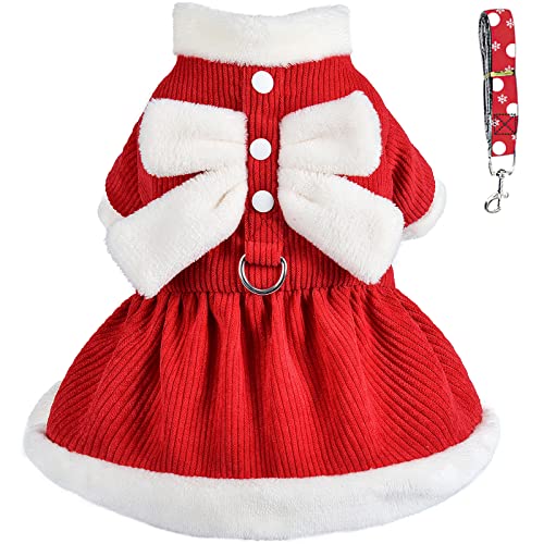 Christmas Dog Pajamas, Winter Warm Cute Holiday Theme Dog Onesie Jumpsuit Stretchy Doggie Sweater Puppy Clothes Outift Xmas Tiny Pet PJS for Small Dogs Cat Apparel (red, X-Small)