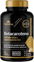 Betacaroteno (60 Cápsulas) - Natusday Premium - Auxilia na prevenção do envelhecimento da pele, auxilia no fortalecimento do sistema imune