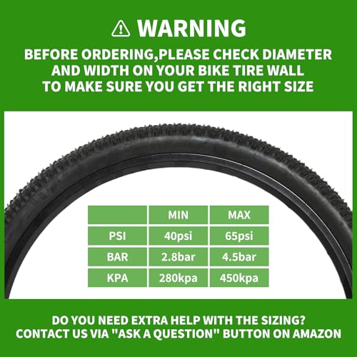 2-Pack 24 X 1.95/2.125 Mountain Bike Tires & Inner Tubes Set 24 X 1.95/2.125 Folding Puncture-Resistant Replacement Tires with Pair 1.75-2.125 Inner Tubes & Tire Levers for MTB Off-Road Bikes