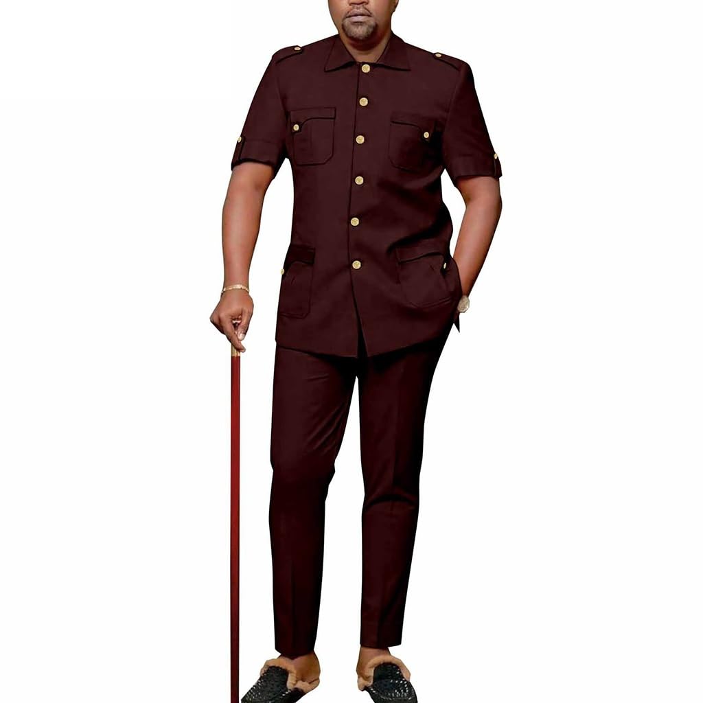 Ensemble Dashiki Homme Anti-Transpiration : Vêtements Décontractés Deux Pièces - 5