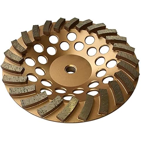 7" Diamond Grinding Wheels for Concrete or Masonry, 24 Turbo Segments, #30/40 Grit, Medium Bond, 5/8"-11 Arbor Cover
