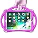 TopEsct Kids Case for iPad 9.7 2018/2017, Shockproof Silicone Handle Stand Case Cover&(Tempered Glass Screen Protector) for iPad Air 1/2,iPad 5th/6th Gen. and iPad Pro 9.7(Purple)