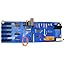 Blue Pegboard with Black Pegboard Hooks