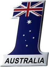 Ysmzzmsy 1 PCS Country Flag Number 1 Emblem Car Decal, Aluminum Alloy Metal Sticker, Self-Adhesive for Vehicles and Flat Surfaces (Australia)