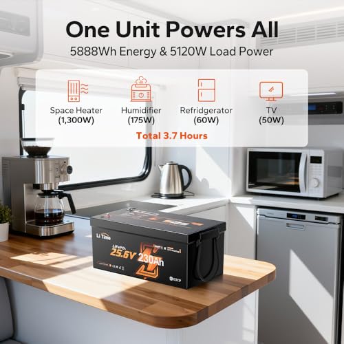 Image of LiTime 24V 230Ah Bluetooth Self Heating LiFePO4 Lithium Battery, Low-temp Cutoff Protection, 4000+ Deep Cycle for Off-Grid RV Marine Home Energy Storage