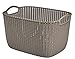 CURVER Rechteckiger Korb Knit L, Plastik, Braun, 40 x 30 x 23 cm