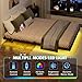 WLIVE Floating Queen Bed Frame, 1500Lbs Heavy Duty Metal Platform with LED Light and Charging Station, No Box Spring Needed, Easy Assembly, No Noise, Queen Size, Black