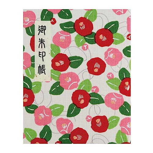 御朱印帳 60ページ ブック式 ビニールカバー付 法徳堂オリジナルしおり付 小椿 生成