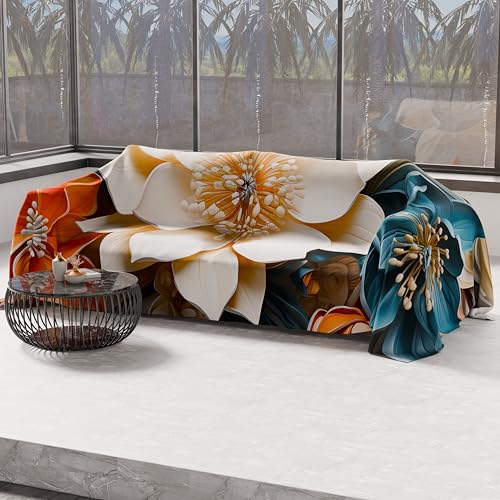 PETTI Artigiani Italiani - Telo Arredo in Microfibra, Copritutto, Copridivano 220x270 cm, Fantasia Floreale 05 10 | Telo Protettivo Lavabile, Copriletto e Copritavolo Multiuso per Divani - Immagine 1