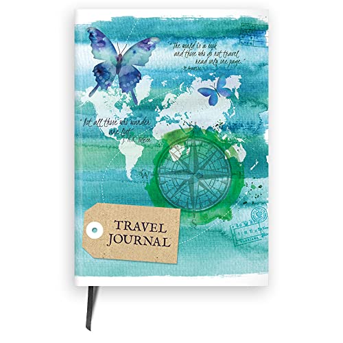 Diario di viaggio: agenda e diario con copertina rigida A5 con pagine a tema incluse liste di controllo, itinerari e pagine per pianificare e registrare avventure di vacanza.