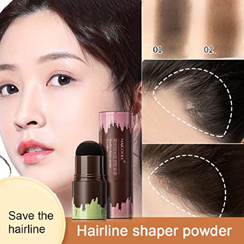 2Pcs Hairline Powder Stick, Instantly Color Quick Cover For Hair Root Concealer Shadow Touch Up Shading Hair Filler Sponge Pen #TOP3