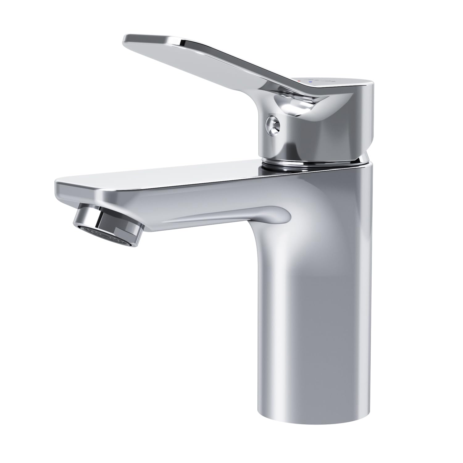 Am.pm Chrome Without Drain Fitting X-Joy - Basin Mixer Tap With Single-Lever Mixer, Softmotion Ceramic Cartridge, Neoperl Aerator, Scratch-Resistant, Easy To Clean, Durable, Spout Height 79 Mm, Chrome