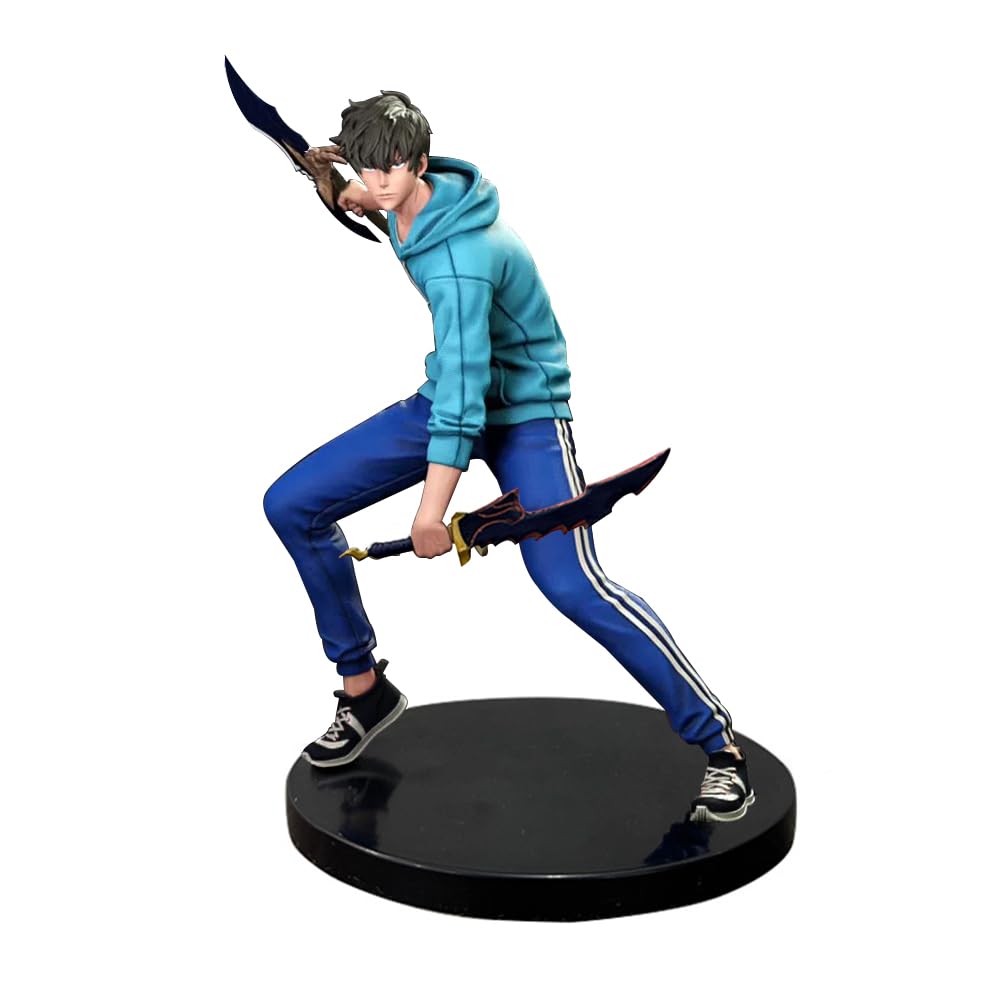 Jilijia Sung Jin Woo Figure Anime PVC Statue Casual Clothes Version Action Figure 17cm Cartoon Model Collectible Figurine Ornament Gifts for Fans — image 1