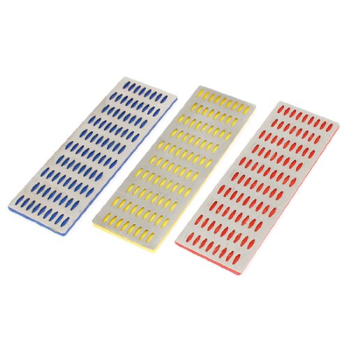 Aexit 3pcs Rectangle Abrasive Wheels & Discs Plastic Base Diamond Coated Sharpening Stone 15.2cm Flap Wheels x 5cm