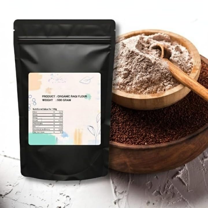 Ragi Flour | Millet Flour | Gluten Free Ragi Atta | Unadulterated & Chemical Free | Natural Superfood | 500gm | Pack of 1 |