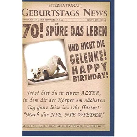 Afie Glückwunschkarte Zum 70. Geburtstag – Goldene Sterne Auf Weiß, Mit Umschlag, 17 X 11,5 Cm