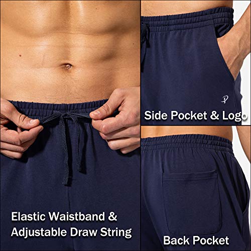 Image of Pudolla Men's Cotton Yoga Sweatpants Athletic Lounge Pants Open Bottom Casual Jersey Pants for Men with Pockets
