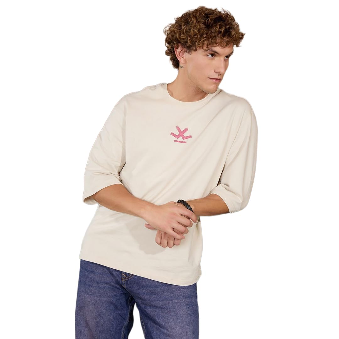 wrogn Men's 100% Cotton T-Shirt | Printed Design | Oversized Fit-picture-20