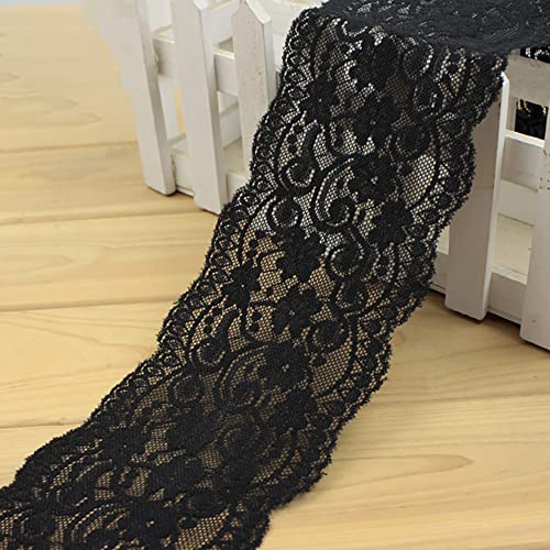 Duories Bordure en dentelle vintage 3 m x 10 cm - Ruban décoratif en dentelle - Pour bricolage, emballage de fleurs, décoration de nappe, emballage de...