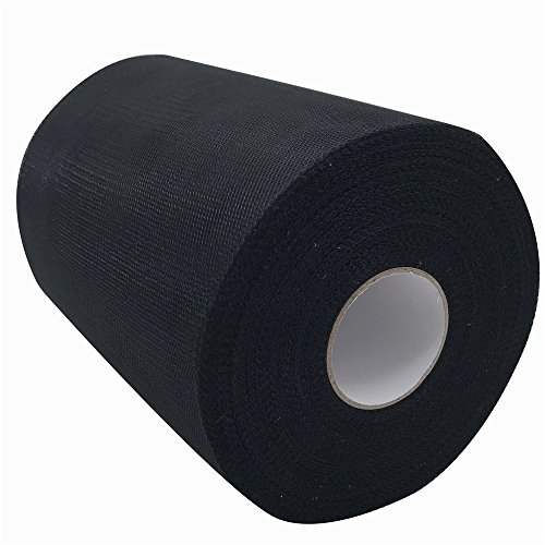 Rouleau de tulle de 15,2 cm x 91,4 m - 59 couleurs disponibles - Chemin de table, nœud ou écharpe de chaise, jupe tutu, ruban de cadeau, décoration de fête de mariage, couture, artisanat Noir