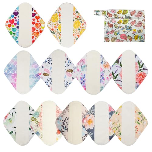 12 Pieces Reusable Cloth Menstrual Pads