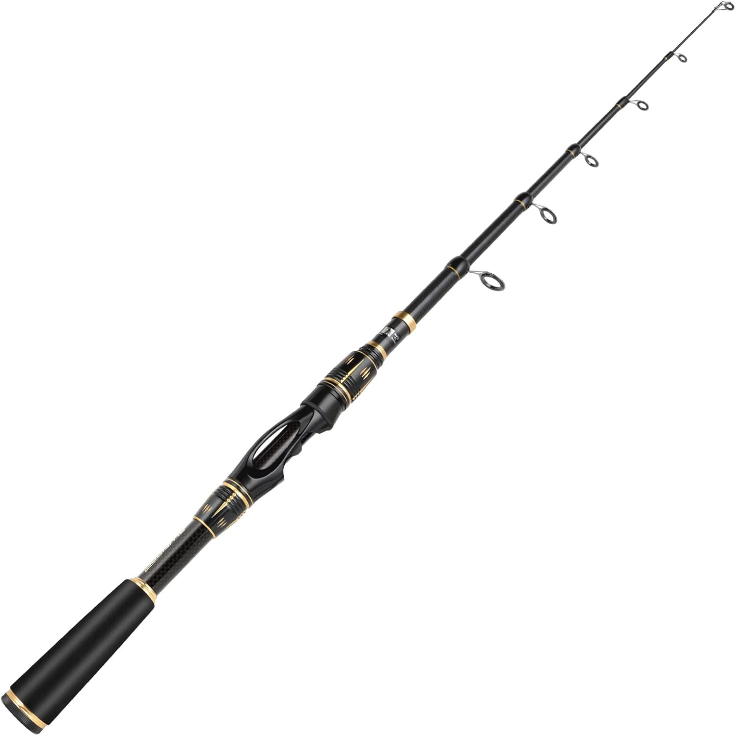 PLUSINNO Fishing Rod and Reel Combo, Ultralight Carbon Fiber Telescopic Fishing Pole with EVA Handle, Left / Right Hand Anti-Reverse Spinning Reel, Best Gifts for Man Fishing Beginner and Angler : Sports & Outdoors