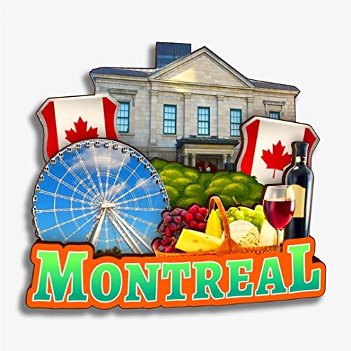 Imán decorativo para refrigerador Montreal Canadá madera miniatura 1